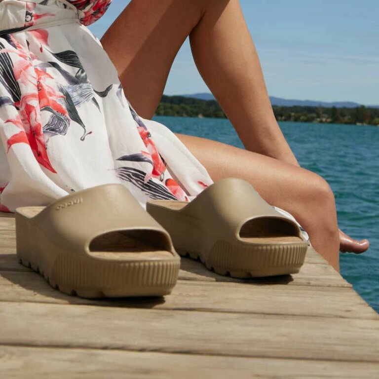 Шльопанці на платформі жіночі COQUI PAM (1442 Sand Cork) бежевий