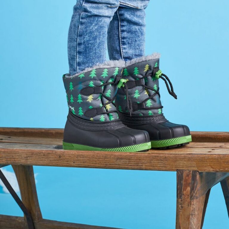 Дитячі чоботи сноубутси COQUI BERGY (5032 Antracit tree) чорний/сірий/зелений