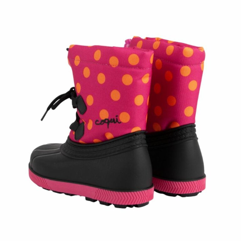 Дитячі чоботи сноубутси COQUI BERGY (5033 Lt. fuchsia dots) чорний/рожевий/малиновий фуксія/чорний