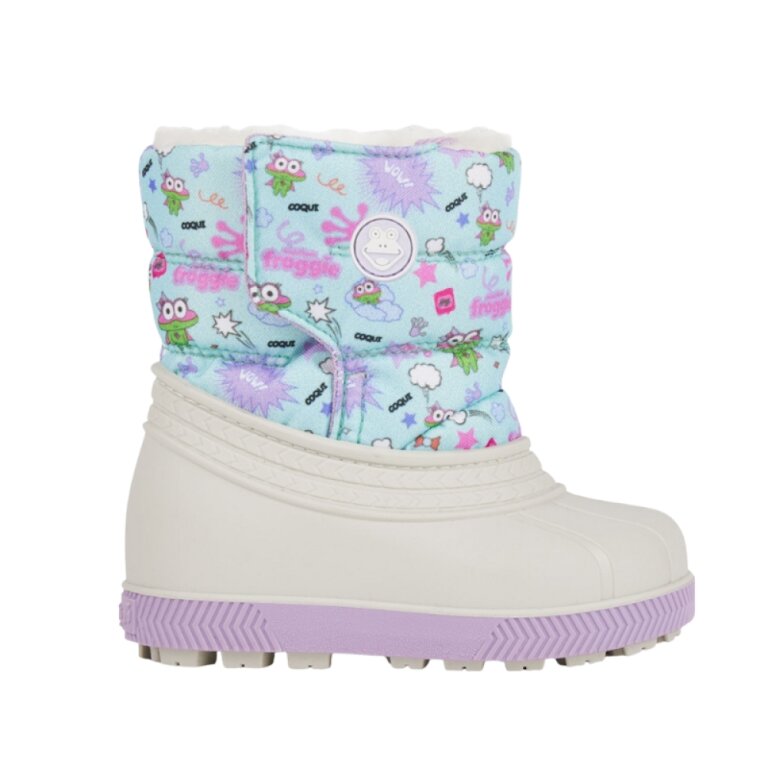 Дитячі чоботи сноубутси COQUI MIKI (5042 White/Lt. mint hero) сірий/м'ятний/фіолетовий