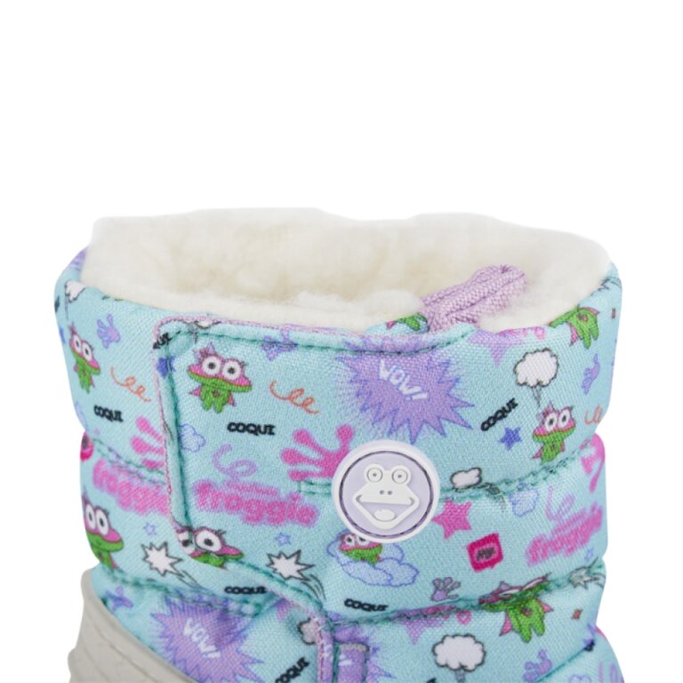Дитячі чоботи сноубутси COQUI MIKI (5042 White/Lt. mint hero) сірий/м'ятний/фіолетовий