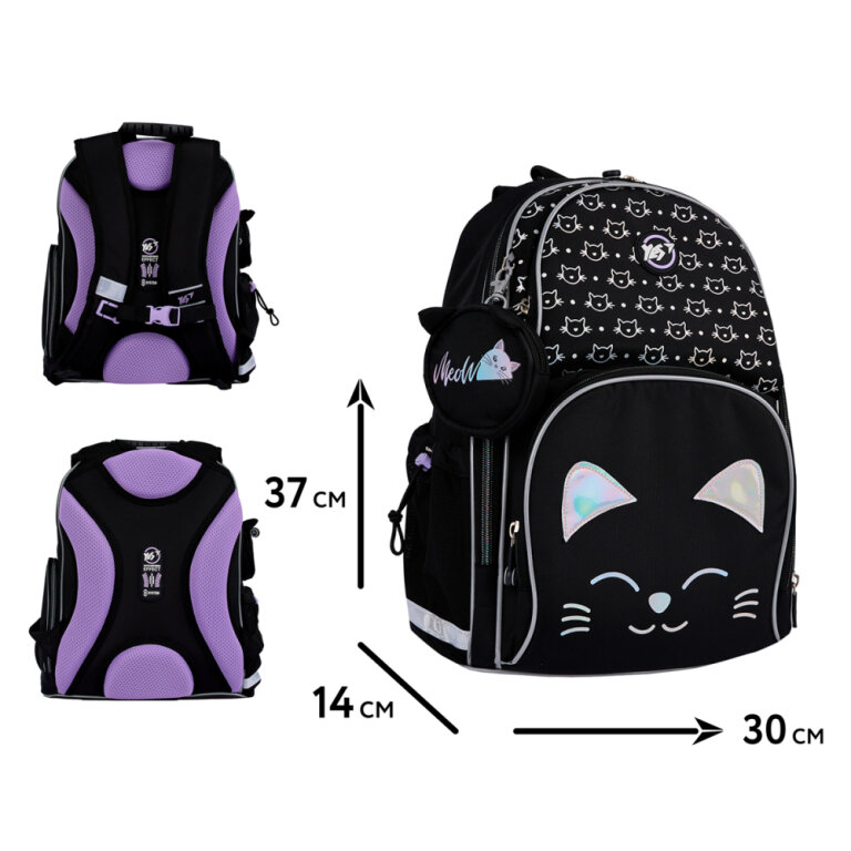 Рюкзак шкільний напівкаркасний YES S-100 Smiling Cats