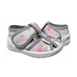 Капці текстильні для дівчаток Waldi Merlin 360-528 сірі/зайчик