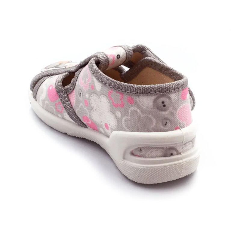 Капці текстильні для дівчаток Waldi Merlin 360-528 сірі/зайчик