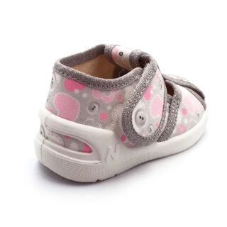 Капці текстильні для дівчаток Waldi Merlin 360-528 сірі/зайчик