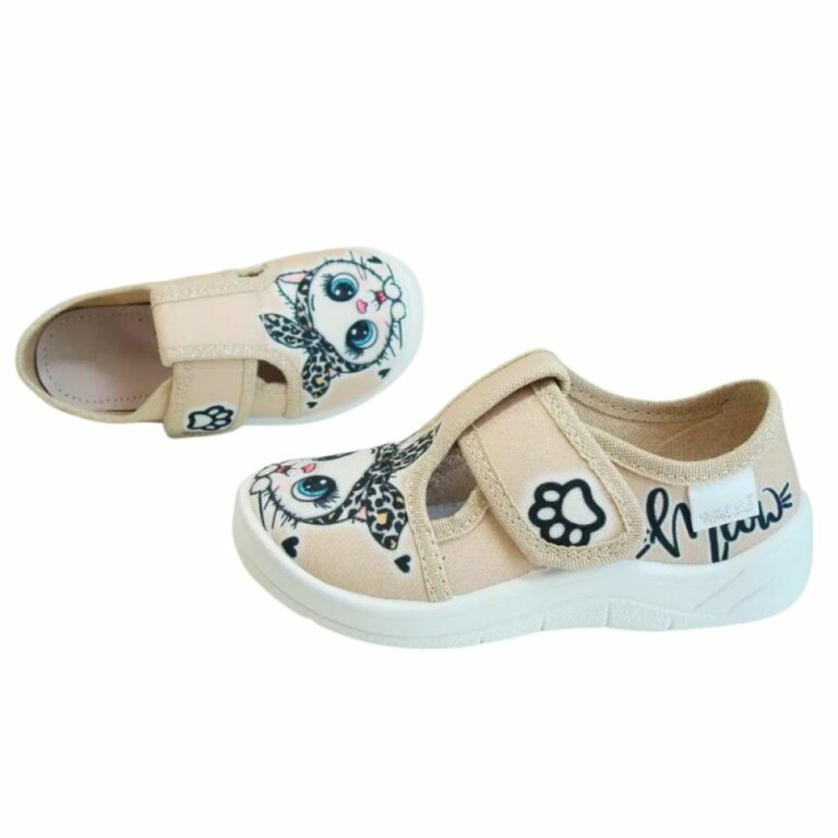 Капці текстильні для дівчаток Waldi Галя 360-373 бежеві