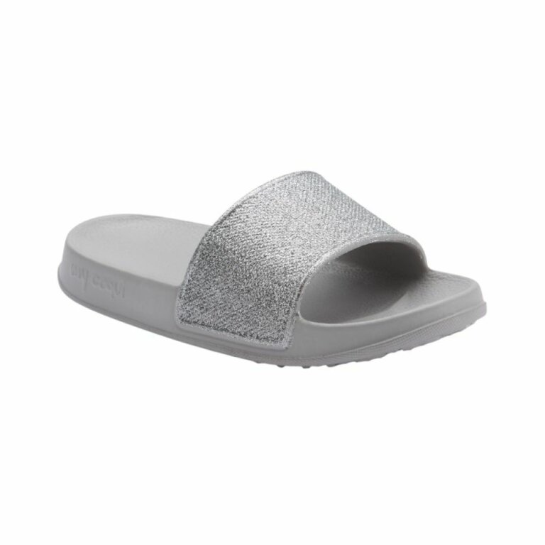 Шльопанці дитячі COQUI TORA (7083 Khaki grey/Silver glitter) сірий з блискітками
