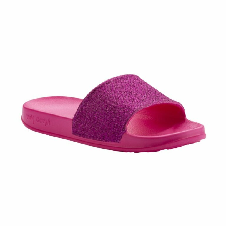 Шльопанці дитячі COQUI TORA (7083 Lt. fuchsia glitter) рожевий/малиновий з блискітками