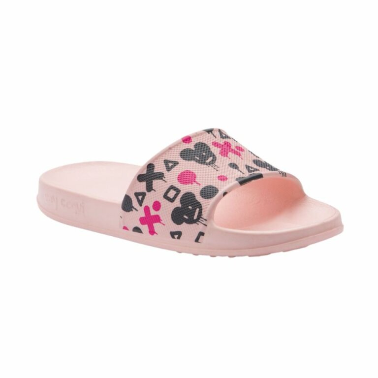 Шльопанці дитячі COQUI TORA (7083 Pale pink/Navy mouse) світло-рожевий з принтом