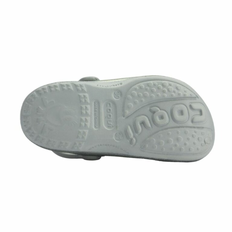 Сабо (крокси) дитячі COQUI (8114 Khaki grey glitter) сірий з блискітками