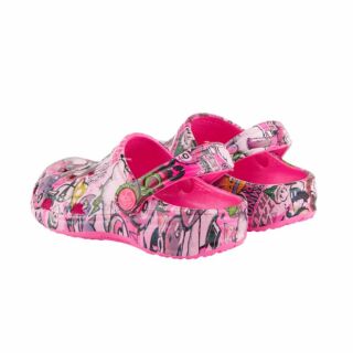 Сабо (крокси) дитячі COQUI (8114 PRINTED New rouge) рожевий/малиновий з принтом