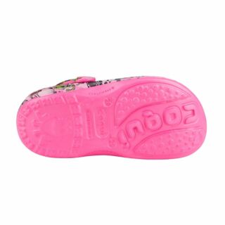Сабо (крокси) дитячі COQUI (8114 PRINTED New rouge) рожевий/малиновий з принтом