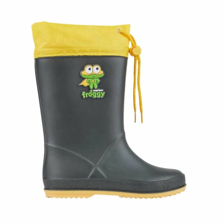 Дитячі гумові чоботи COQUI RAINY (8558 Antracit/Yellow) темно-сірий (З УТЕПЛЕННЯМ)
