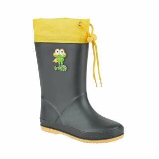 Детские резиновые сапоги COQUI RAINY (8558 Antracit/Yellow) темно-серый (С УТЕПЛЕНИЕМ)