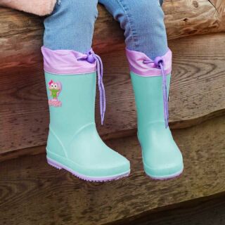 Дитячі гумові чоботи COQUI RAINY (8558 Lt. Mint/Lt. Lila) м'ятний/ментоловий (З УТЕПЛЕННЯМ)