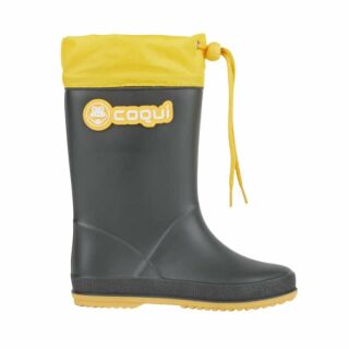 Дитячі гумові чоботи COQUI RAINY (8559 Antracit/Yellow) темно-сірий (З УТЕПЛЕННЯМ)