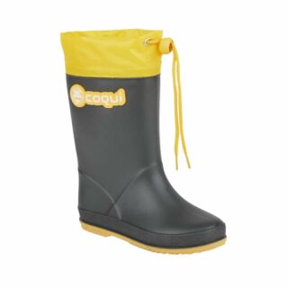 Детские резиновые сапоги COQUI RAINY (8559 Antracit/Yellow) темно-серый (С УТЕПЛЕНИЕМ)