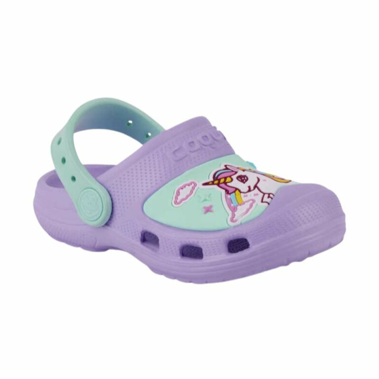 Сабо (крокси) дитячі COQUI MAXI (9382 Lt. Lila/Lt. Mint Unicorn) ліловий/м'ятний
