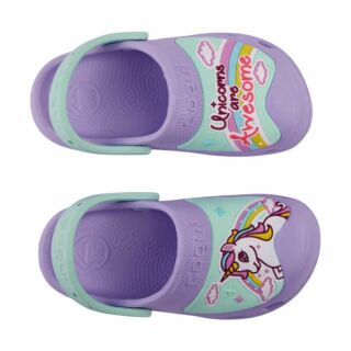 Сабо (крокси) дитячі COQUI MAXI (9382 Lt. Lila/Lt. Mint Unicorn) ліловий/м'ятний