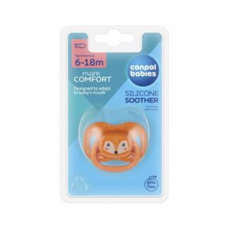 Пустушка силіконова Canpol babies симетрична 0-6 міс CUTE ANIMALS - оранжевий 34/924_ora