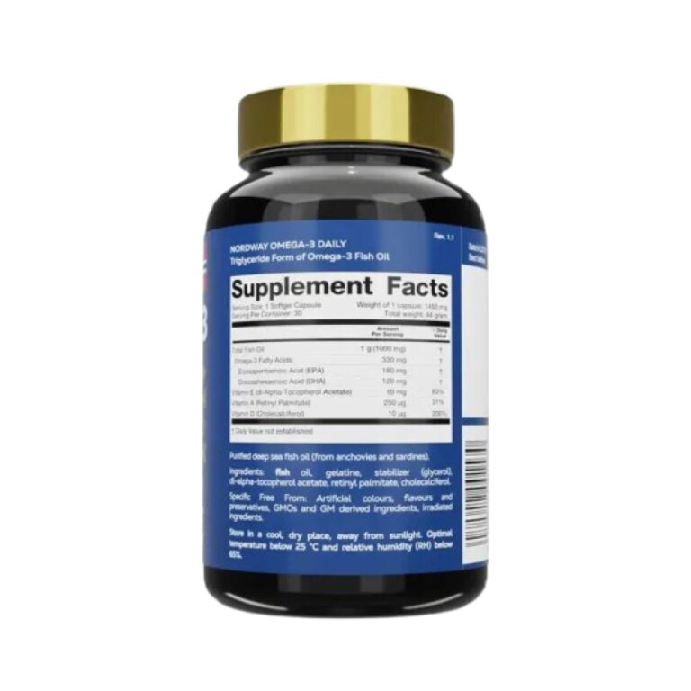 Дієтична добавка NORDWAY Daily OMEGA-3 1000мг у м'яких капсулах №30