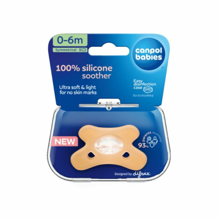 Пустушка силіконова симетрична Canpol babies 100% силікон 6-12 міс 1 шт. - помаранчева 24/002_ora