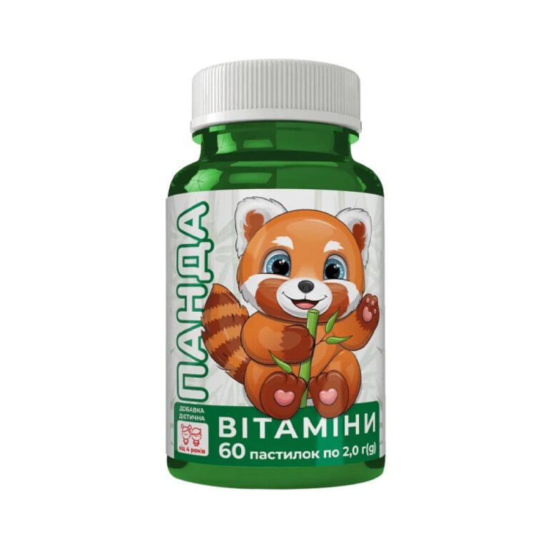 Вітаміни желейні на основі пектину Панда пастилки зі смаком малини 2 Г(g), № 60