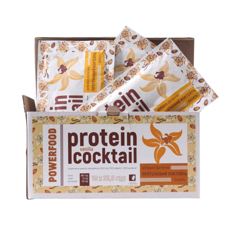 Протеїновий коктейль POWERFOOD ваніль, саше 10 Х 25,0 Г(g)