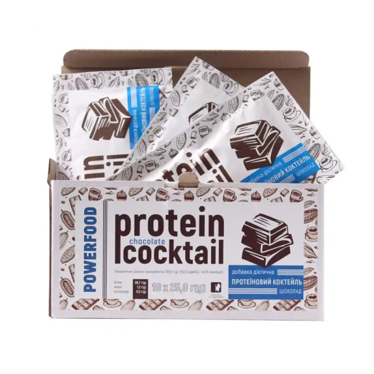 Протеїновий коктейль POWERFOOD шоколад, саше 10 Х 25,0 Г(g)