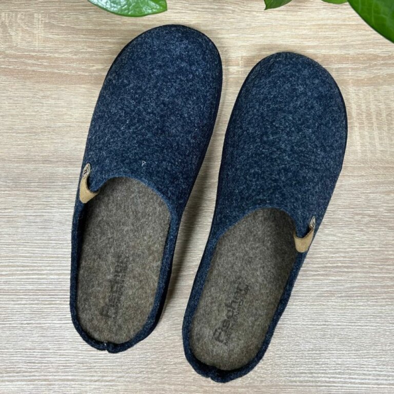 Жіночі домашні капці Fischer Markenschuh 625003 з повсті, зі знімною анатомічною устілкою, джинс