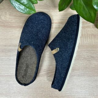 Жіночі домашні капці Fischer Markenschuh 625003 з повсті, зі знімною анатомічною устілкою, джинс