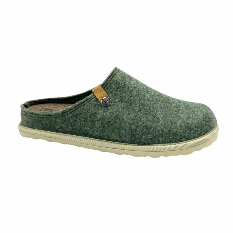 Жіночі домашні капці Fischer Markenschuh 655004 з повсті, зі знімною анатомічною устілкою, зелені