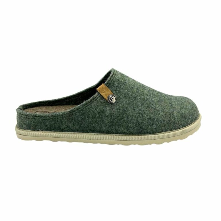 Жіночі домашні капці Fischer Markenschuh 655004 з повсті, зі знімною анатомічною устілкою, зелені