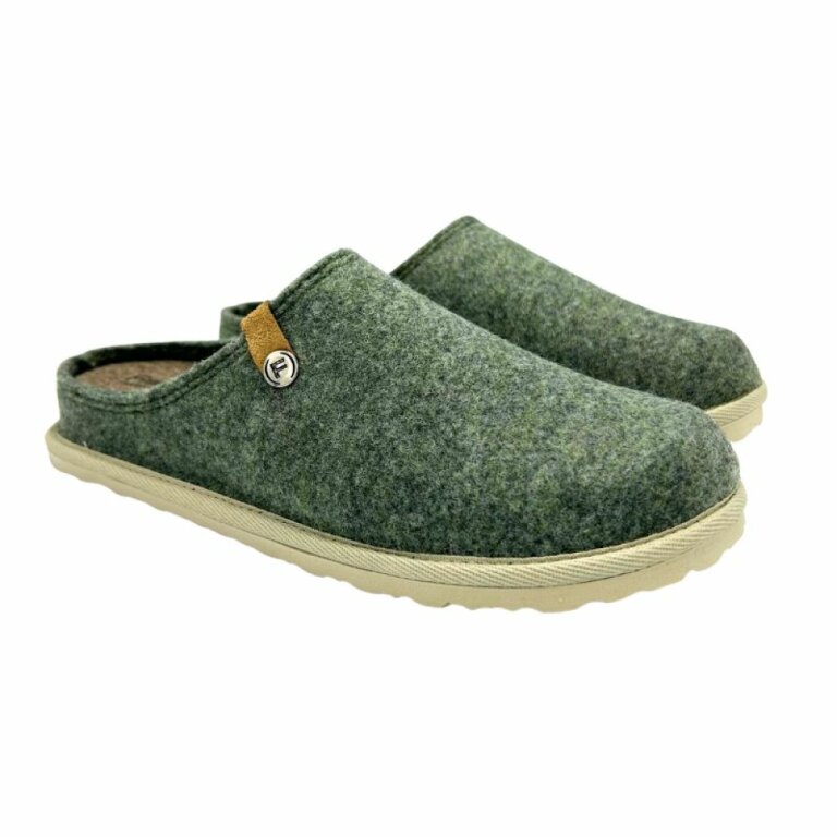 Жіночі домашні капці Fischer Markenschuh 655004 з повсті, зі знімною анатомічною устілкою, зелені