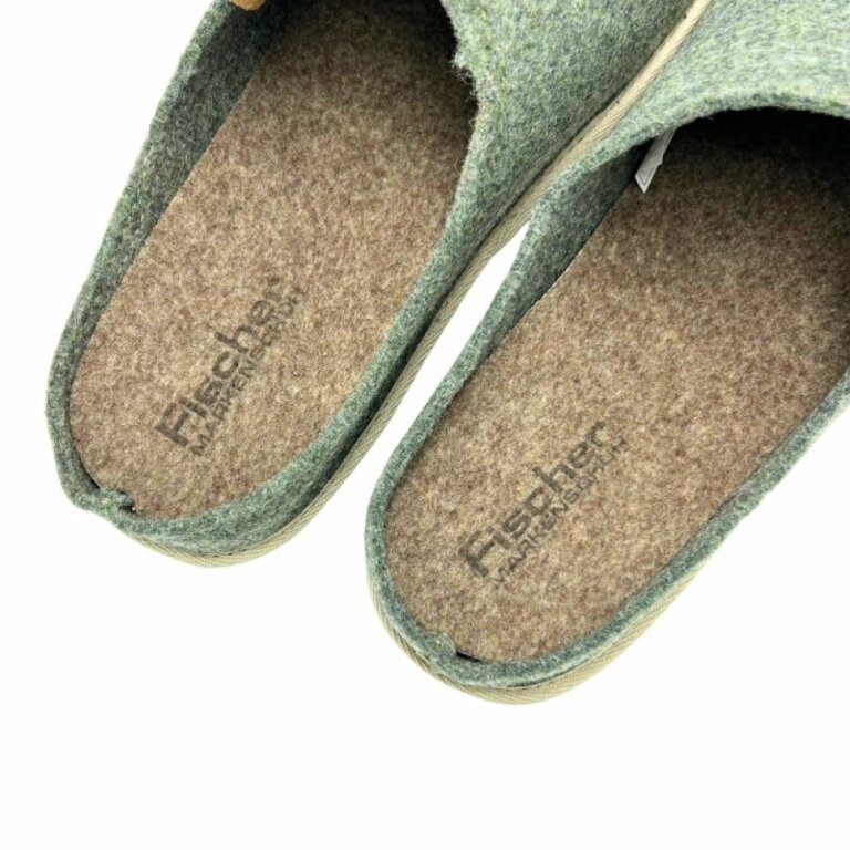 Жіночі домашні капці Fischer Markenschuh 655004 з повсті, зі знімною анатомічною устілкою, зелені