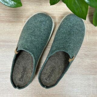 Жіночі домашні капці Fischer Markenschuh 655004 з повсті, зі знімною анатомічною устілкою, зелені
