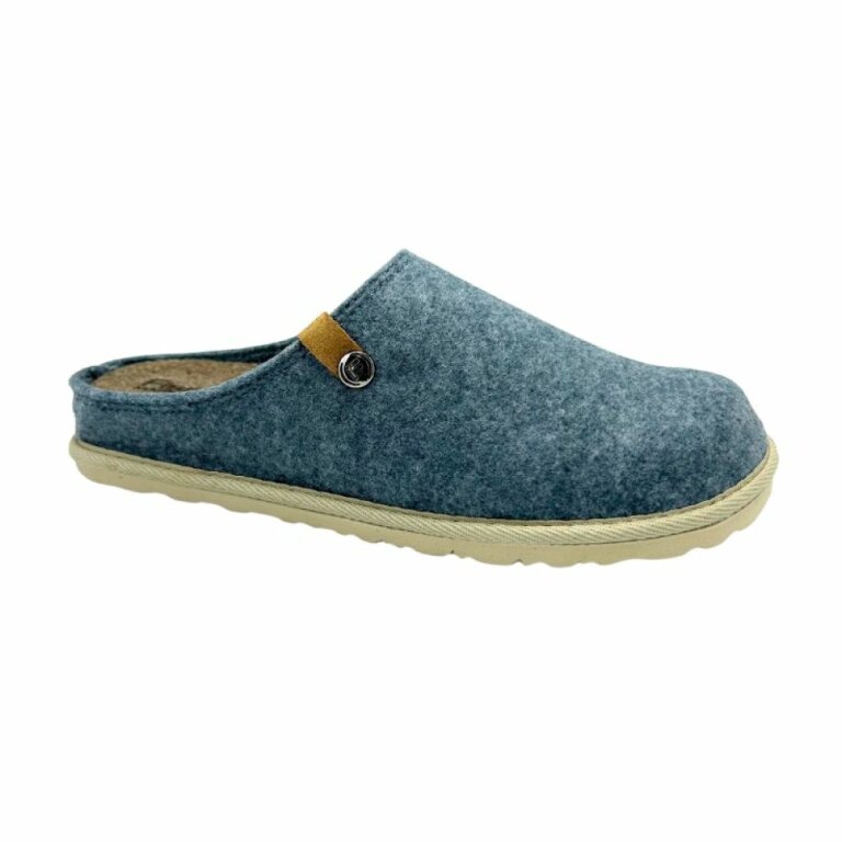 Жіночі домашні капці Fischer Markenschuh 655004 з повсті, зі знімною анатомічною устілкою, блакитні