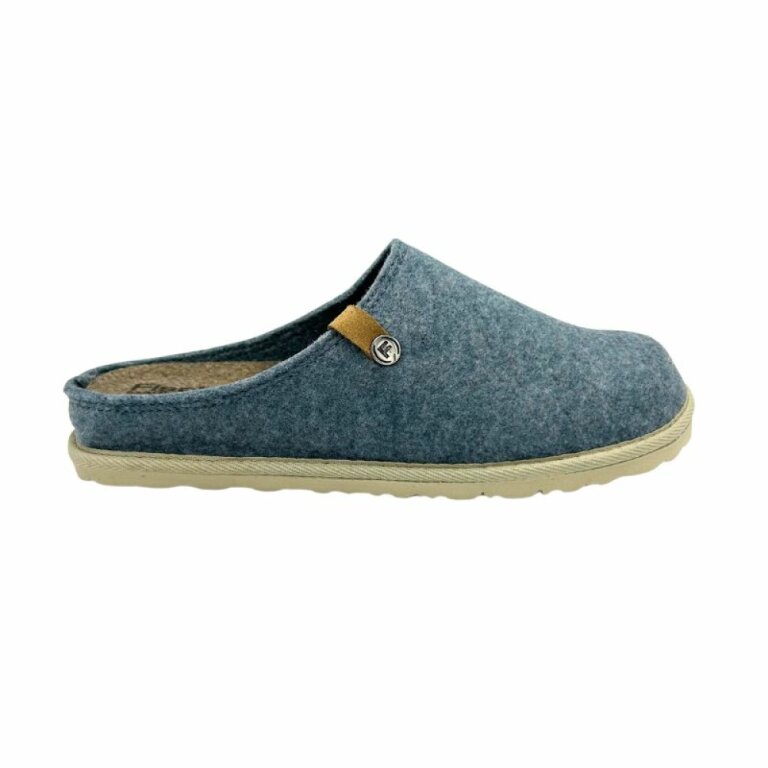 Жіночі домашні капці Fischer Markenschuh 655004 з повсті, зі знімною анатомічною устілкою, блакитні