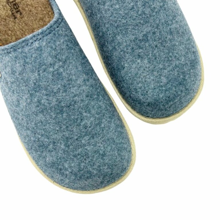Жіночі домашні капці Fischer Markenschuh 655004 з повсті, зі знімною анатомічною устілкою, блакитні