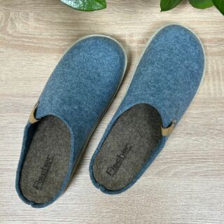 Жіночі домашні капці Fischer Markenschuh 655004 з повсті, зі знімною анатомічною устілкою, блакитні