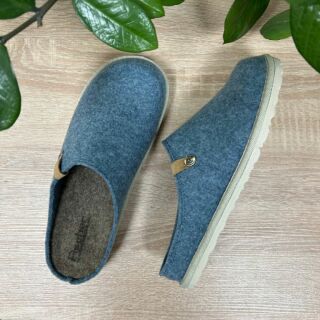 Жіночі домашні капці Fischer Markenschuh 655004 з повсті, зі знімною анатомічною устілкою, блакитні