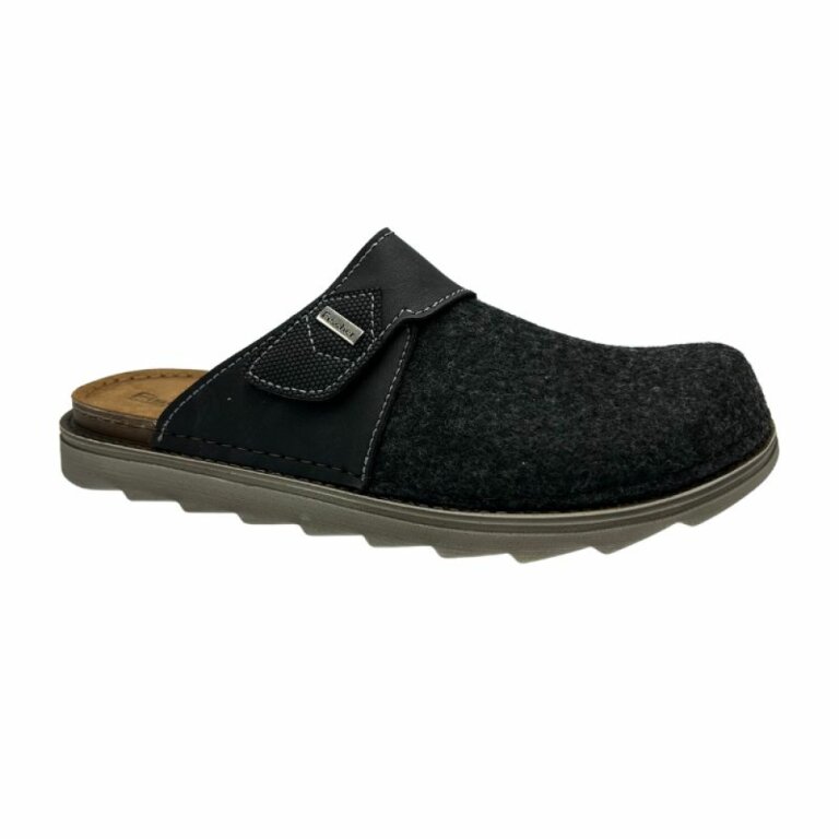 Мужские домашние тапочки Fischer Markenschuh 646662 из войлока, со съемной анатомической стелькой, антрацит