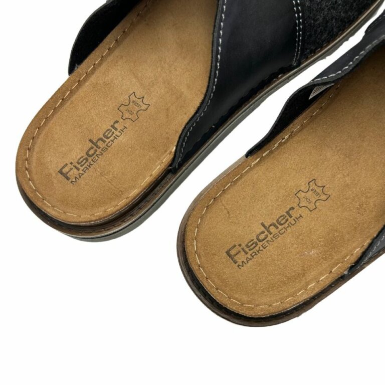 Мужские домашние тапочки Fischer Markenschuh 646662 из войлока, со съемной анатомической стелькой, антрацит