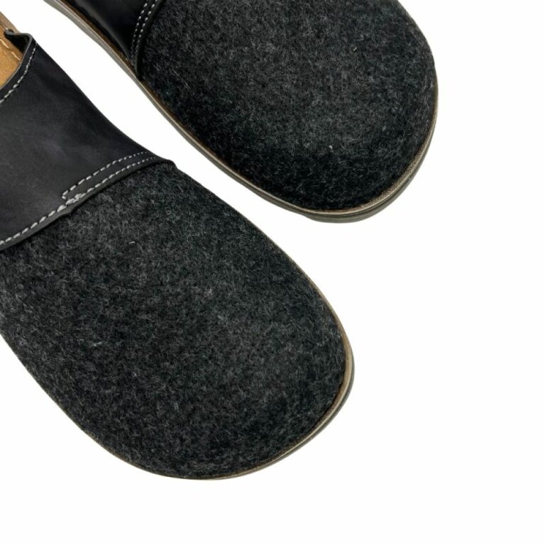 Мужские домашние тапочки Fischer Markenschuh 646662 из войлока, со съемной анатомической стелькой, антрацит