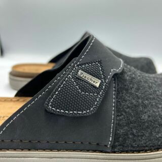 Мужские домашние тапочки Fischer Markenschuh 646662 из войлока, со съемной анатомической стелькой, антрацит