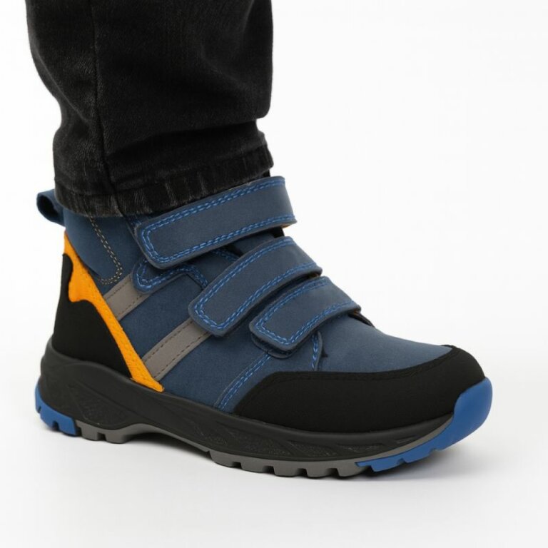 Дитячі ортопедичні черевики Ortomedica 101-03 сині, 3 застібки