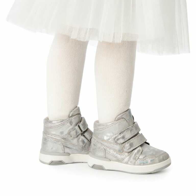 Дитячі ортопедичні черевики Ortomedica 113-06 сріблясті, 2 застібки