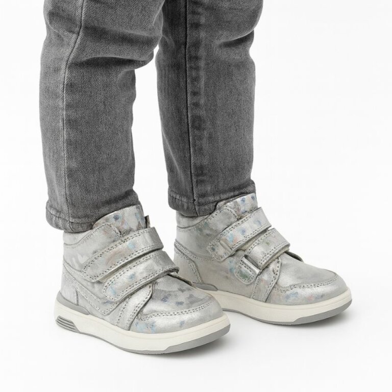 Дитячі ортопедичні черевики Ortomedica 113-06 сріблясті, 2 застібки