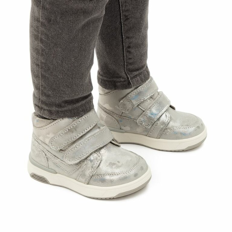 Дитячі ортопедичні черевики Ortomedica 113-06 сріблясті, 2 застібки