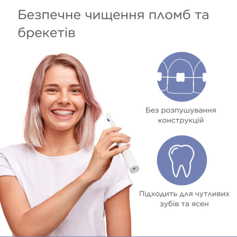 Зубна щітка електрична звукова, білий колір B.Well PRO-850